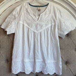 Knox Rose | Women's Short Sleeve Eyelet Shirt